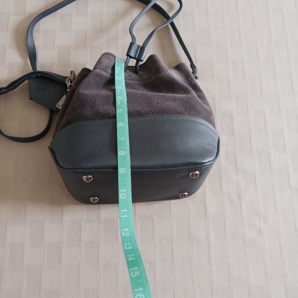 Zac Zac Posen  Suede and Leather Drawstring Bucket Shoulder and/or Crossbody - Picture 10 of 13
